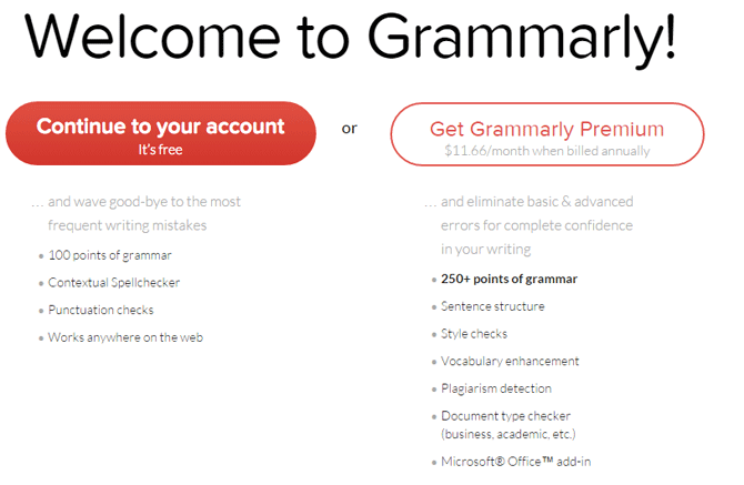 Grammarly Free VS Premium