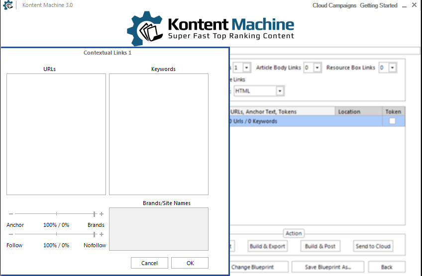 Contextual Link Setting in Kontent Machine