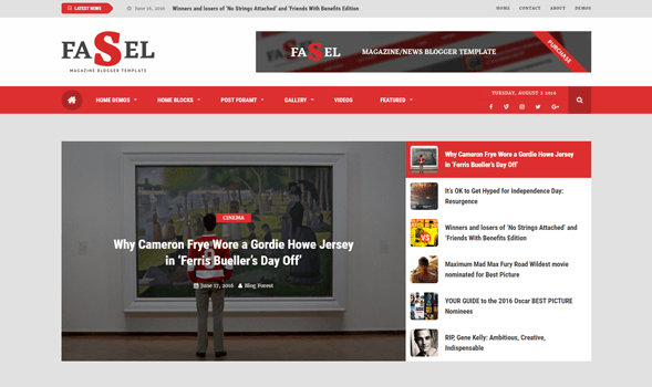 Fasel News Magazine Responsive Free Blogger Template