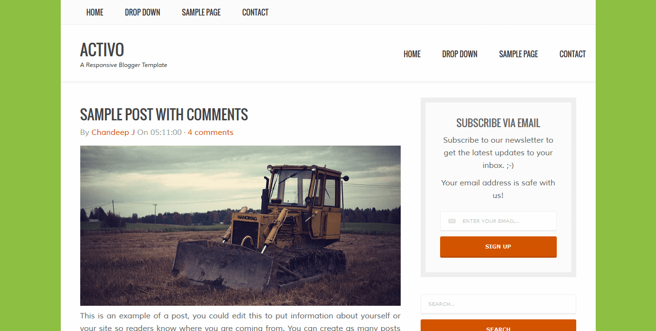 Activo Free Blogger Template