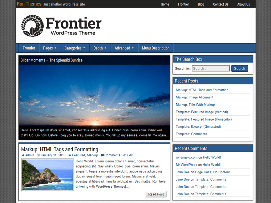 Frontier Free Blogger Template